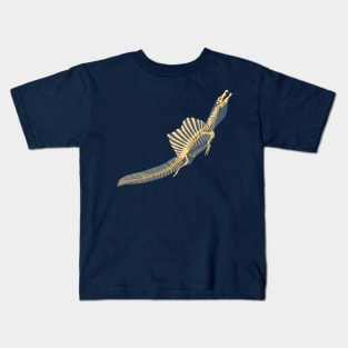 Spinosaurus Aegyptiacus (skeleton and silhouette surfacing) Kids T-Shirt